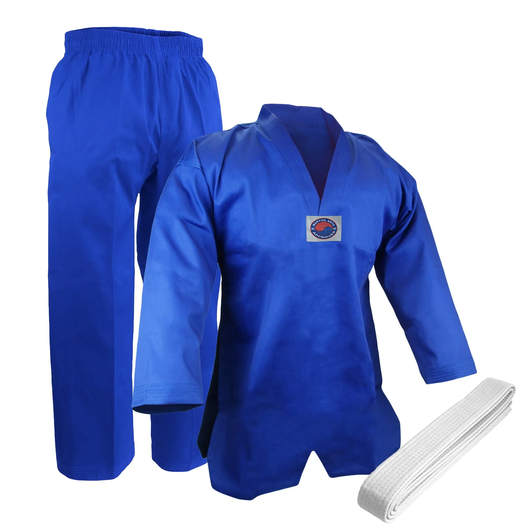 Taekwondo Uniform (V-Neck), Student, Blue