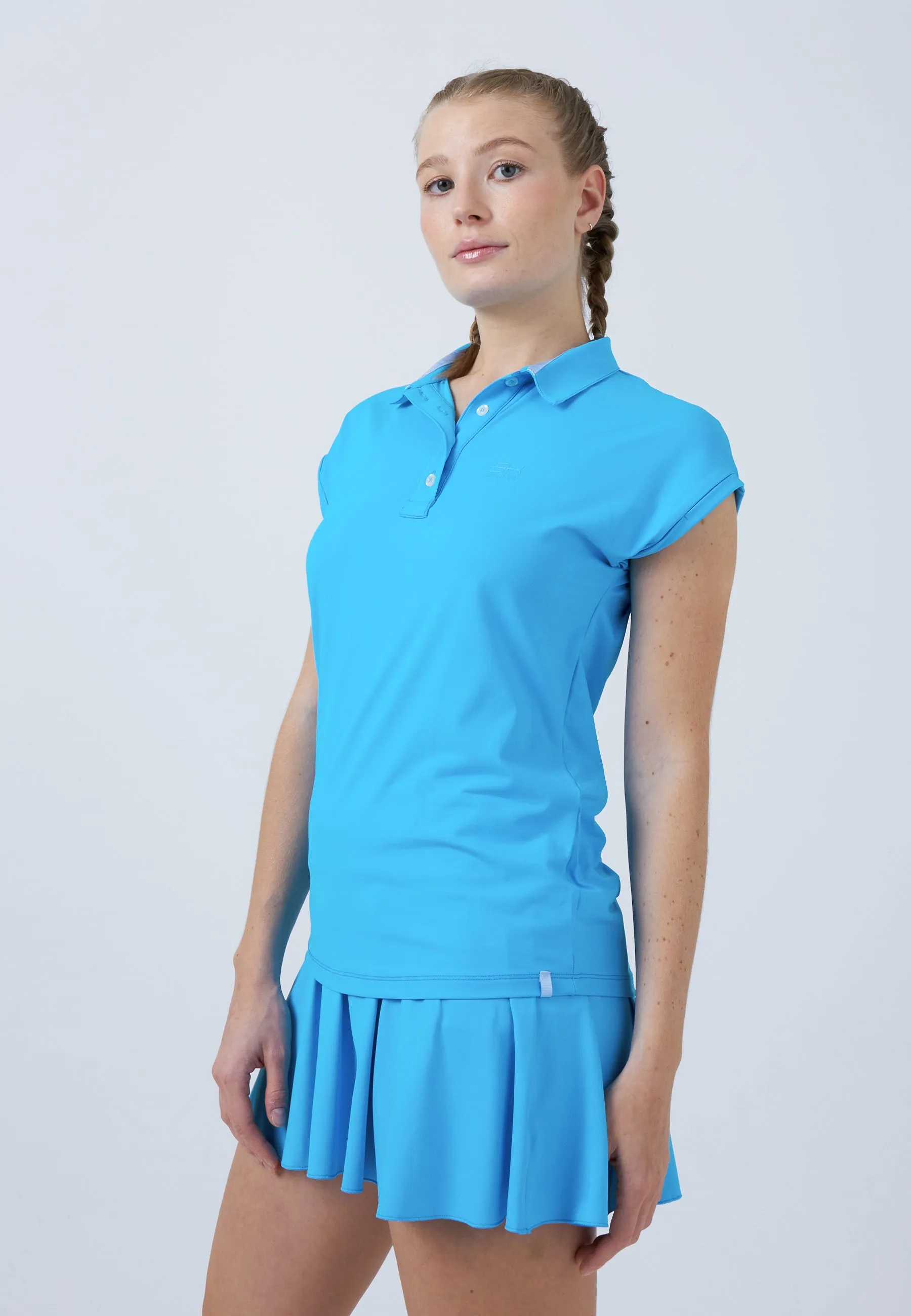 Tennis Polo Shirt Loose-Fit, Light Blue