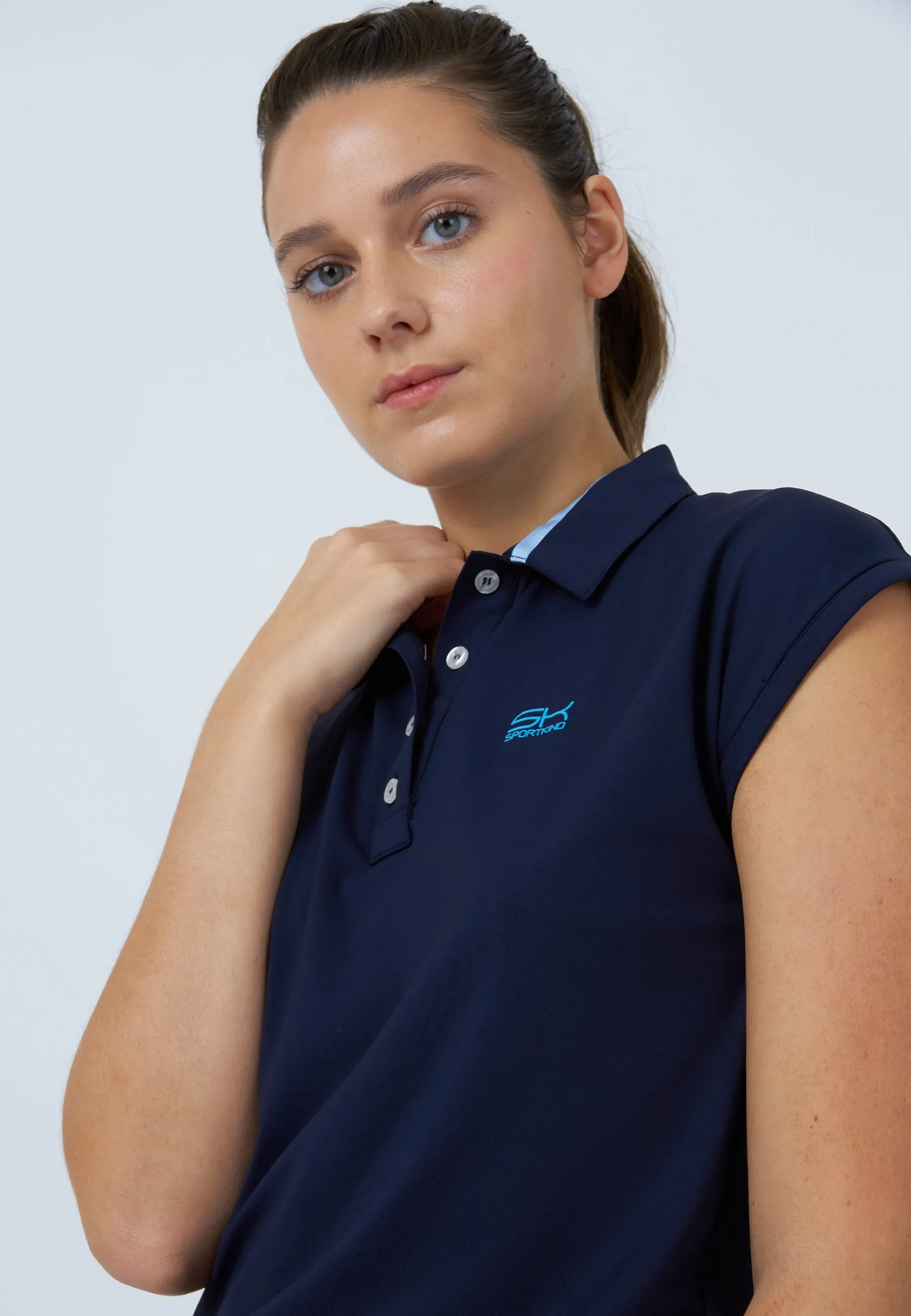 Tennis Polo Shirt Loose-Fit, navy blue