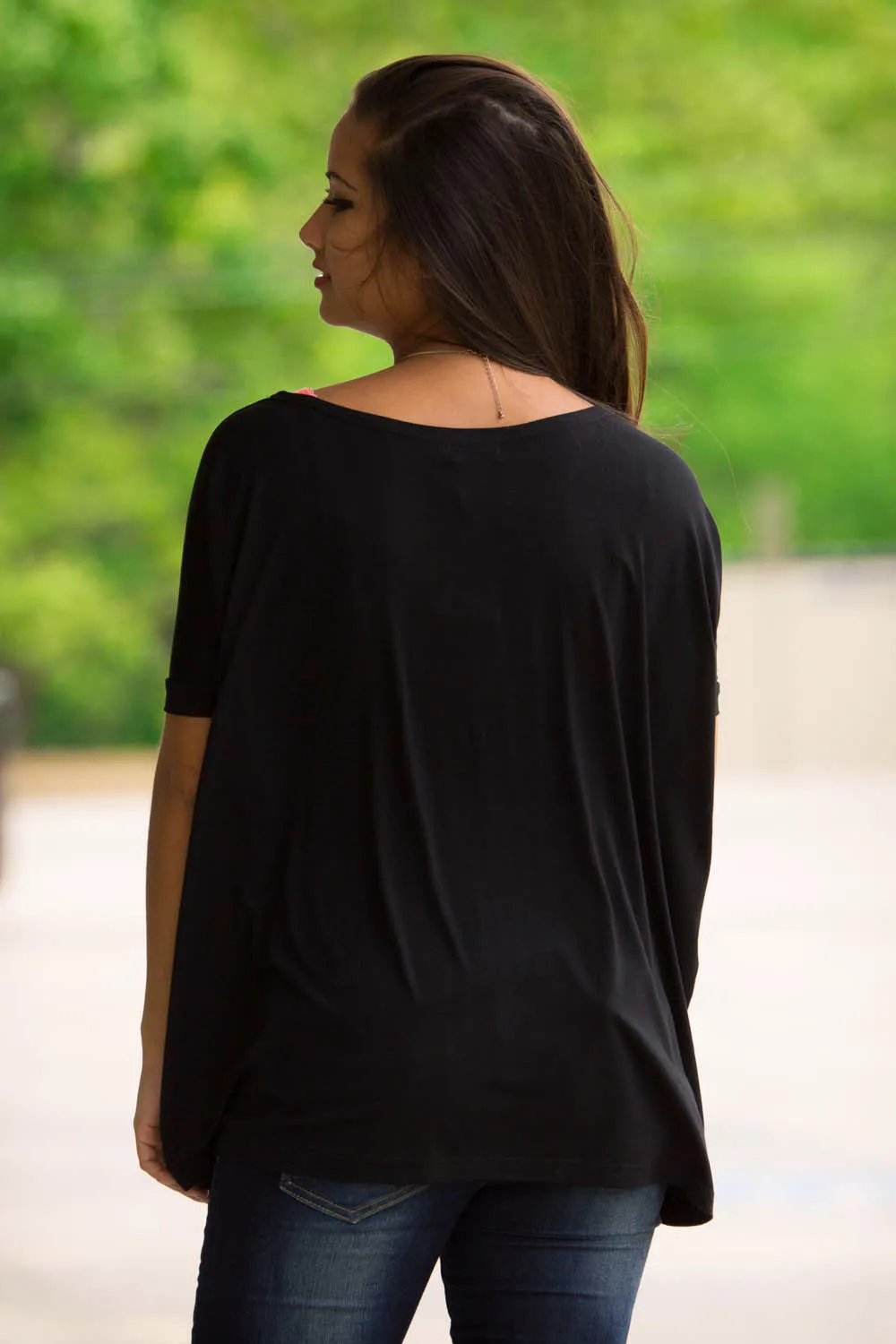 The Perfect Piko Short Sleeve Top-Black