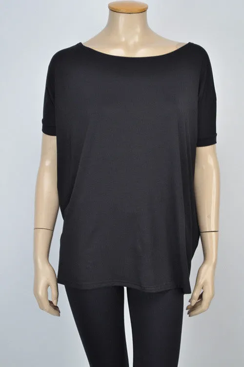 The Perfect Piko Short Sleeve Top-Black