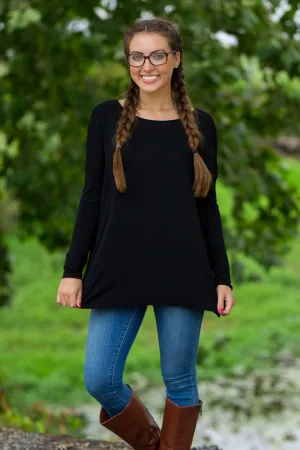 The Perfect Piko Top-Black