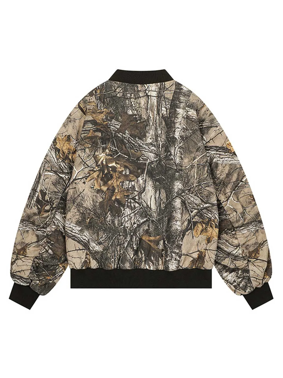 Thesupermade Leaf Camouflage Bomber Jacket