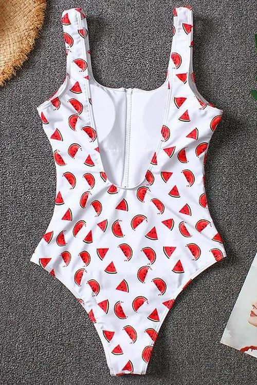 Zipper One Piece Swimwear